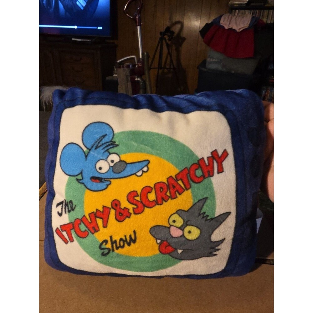 The Simpsons Itchy and Scratchy Show Pillow Universal Studios 12” Fox